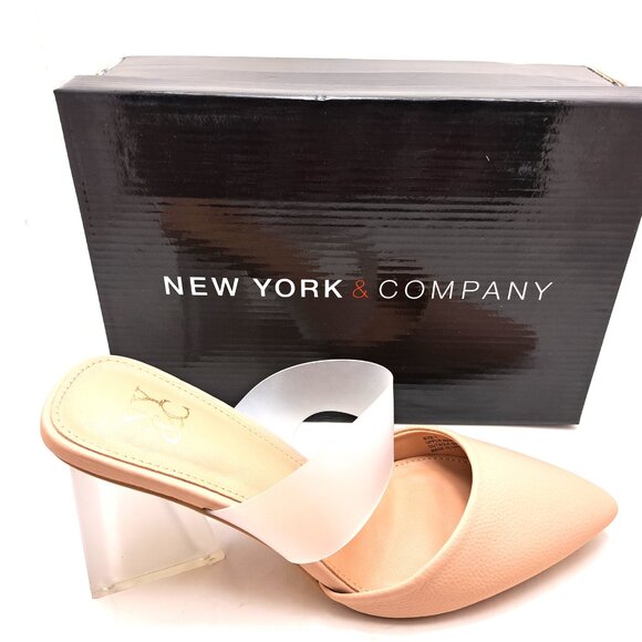 New York & Company Winifred Women's Vinyl Strap Heeled Mules - Size 7 - Picture 12 of 12